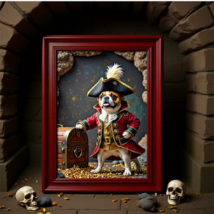 Fransk Bulldog Pirat Treasure Guardian Poster