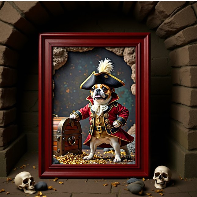 Fransk Bulldog Pirat Treasure Guardian Poster (Skapare uppladdad)