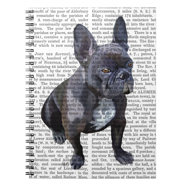 Fransk Bulldog Plain Anteckningsbok Med Spiral (Framsidan)