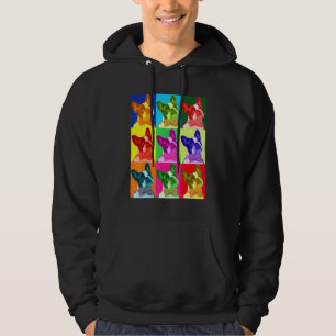 Fransk Bulldog Pop Art Porträtt Hundar Hoodie