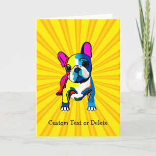 Fransk Bulldog Pop Art Tack Kort