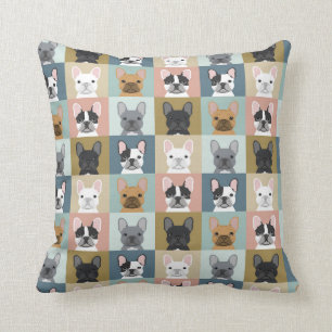 Fransk Bulldog porträtt anpassade hund gips Kudde