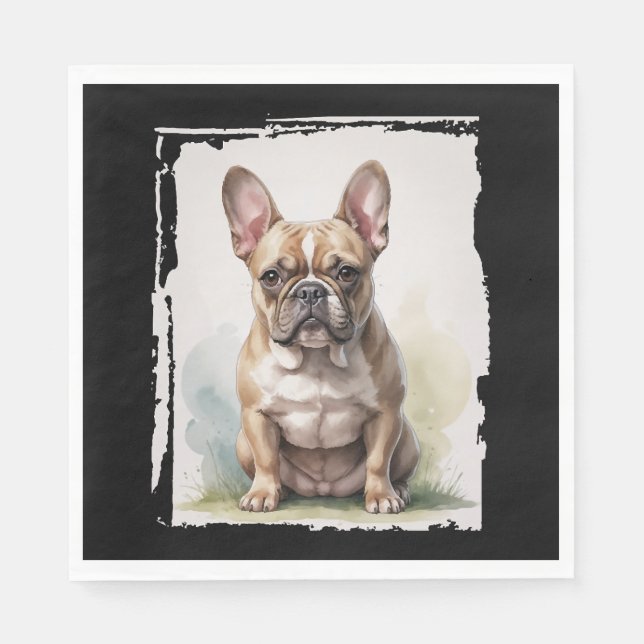 Fransk Bulldog-porträtt Pappersservett (Framsidan)