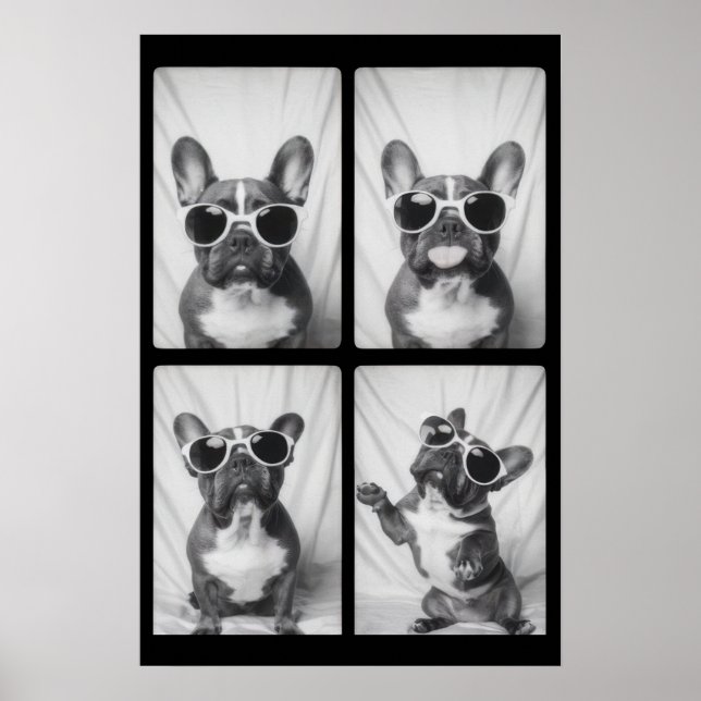 Fransk Bulldog Porträtt Poster (Framsidan)