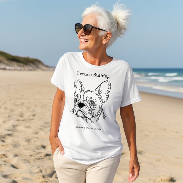 Fransk Bulldog Porträtt T Shirt (Skapare uppladdad)