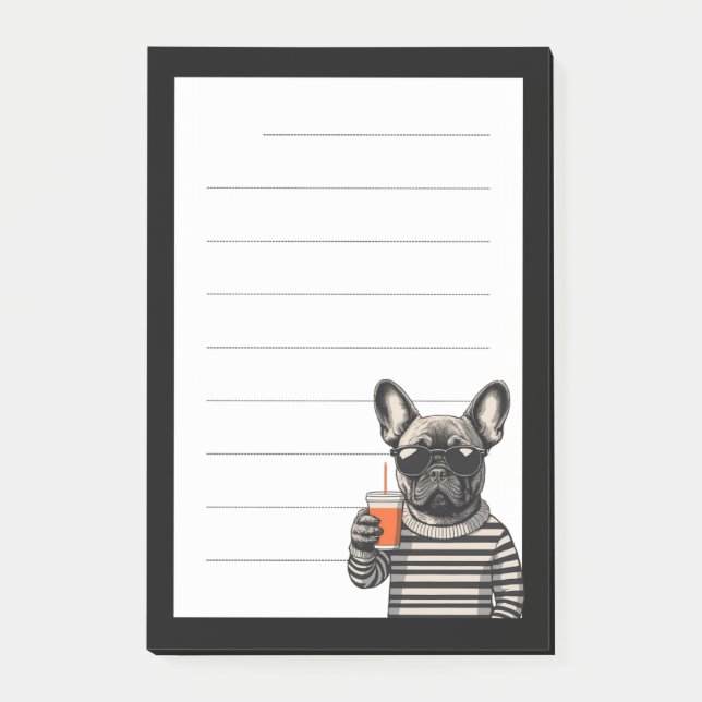 Fransk Bulldog Post-it Block (Framsida)