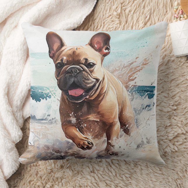 Fransk Bulldog Present Kudde (Filt)