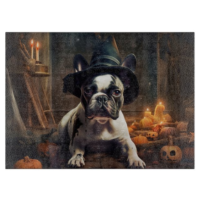 Fransk Bulldog Pumpkins Halloween Scary (Framsidan)