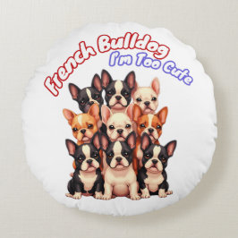 Fransk Bulldog Puppies för en Hundägare Frenchie Rund Kudde