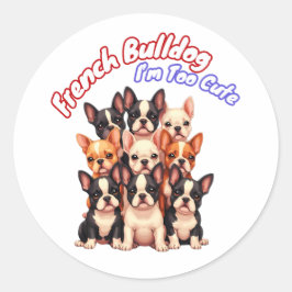 Fransk Bulldog Puppies för en Hundägare Frenchie Runt Klistermärke