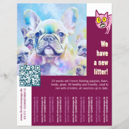 Fransk Bulldog Puppies med en twist Reklamblad