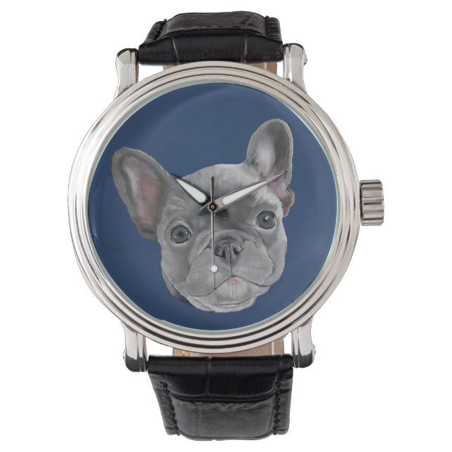 Fransk Bulldog Puppy Armbandsur (Framsida)