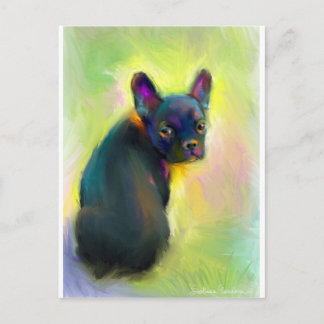 Fransk bulldog puppy art vykort