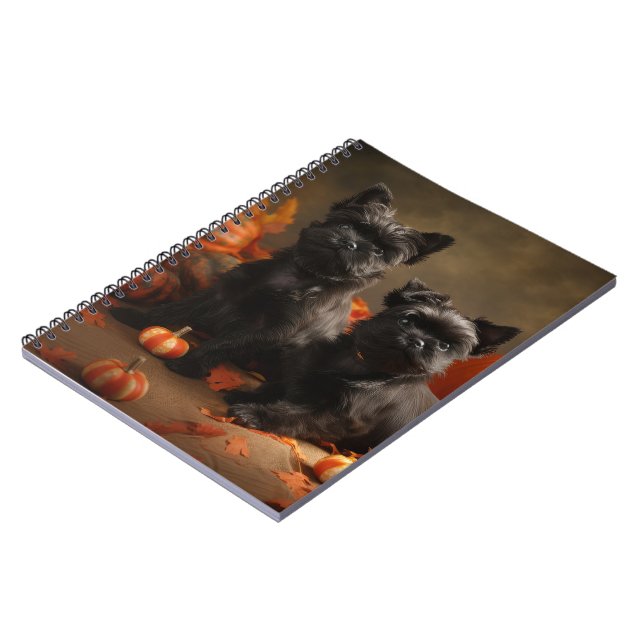 Fransk Bulldog Puppy Autumn Delight Pumpkin Anteckningsbok (Vänstra Sidan)