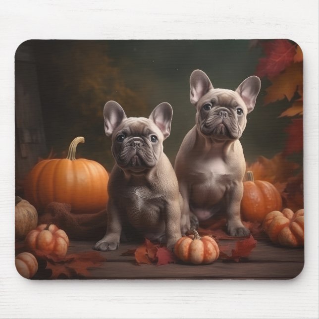 Fransk Bulldog Puppy Autumn Delight Pumpkin Musmatta (Framsidan)