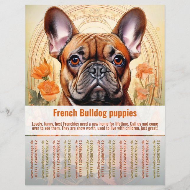 Fransk Bulldog Puppy Flyer  (Framsidan)