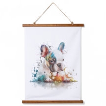Fransk Bulldog Puppy Frenchie Watercolor Art