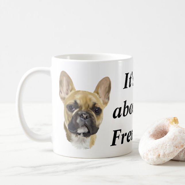 Fransk Bulldog Puppy Kaffemugg (Med munk)