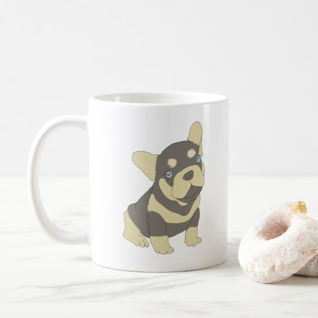 Fransk Bulldog Puppy Kaffemugg (Med munk)