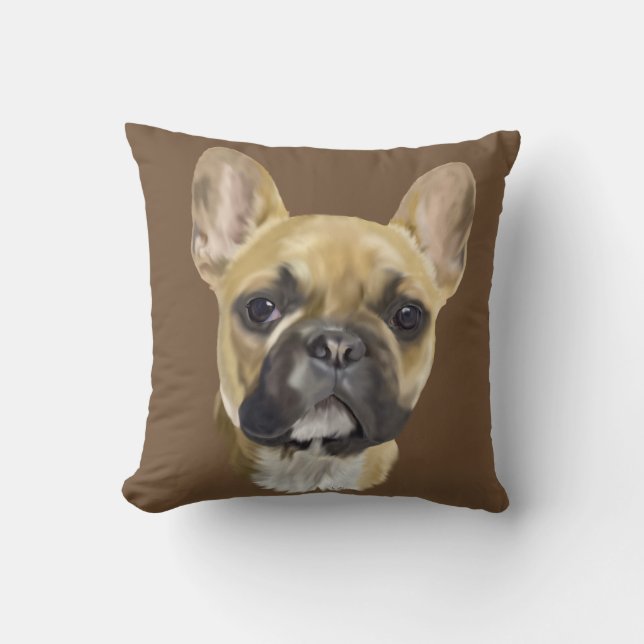 Fransk Bulldog Puppy Kudde (Framsida)