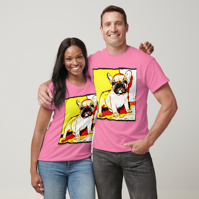 Fransk bulldog puppy manar shirt tee shirt (Unisex)