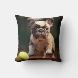 🐶 Fransk Bulldog Puppy 🎾 med Tennis boll Kudde