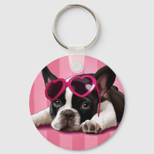 Fransk Bulldog Puppy Nyckelring