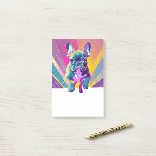 Fransk Bulldog Puppy Post-it Block (På skrivbordet)