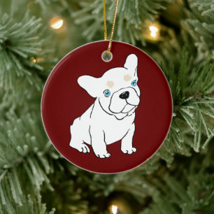 Fransk Bulldog Puppy Tecknad Ornament