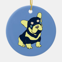 Fransk Bulldog Puppy Tecknad Ornament