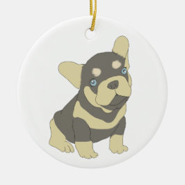 Fransk Bulldog Puppy Tecknad Ornament