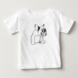Fransk Bulldog Puppy Teckning Bra Jersey T-Shirt