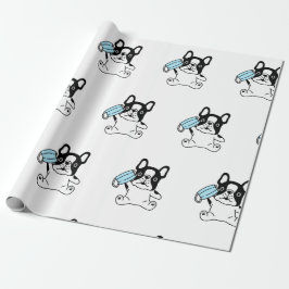 FRANSK BULLDOG PUPPY with MASK Wrapping Papper Presentpapper