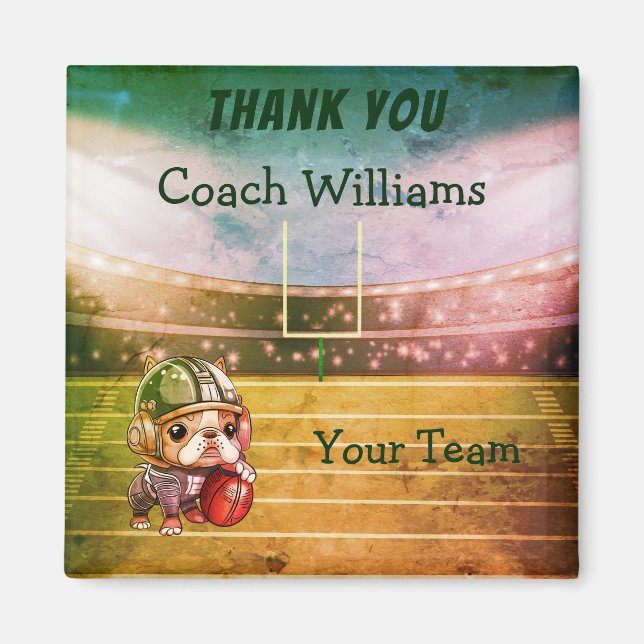 Fransk bulldog Quarterback än du coach Magnet (Framsidan)