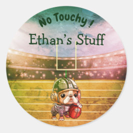 Fransk bulldog Quarterback Student Belonging Runt Klistermärke