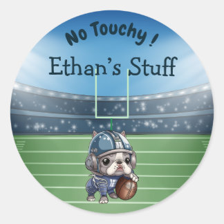 Fransk bulldog Quarterback Student Belonging Runt Klistermärke