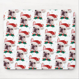 Fransk Bulldog Ras Jul Hund Mönster Musmatta