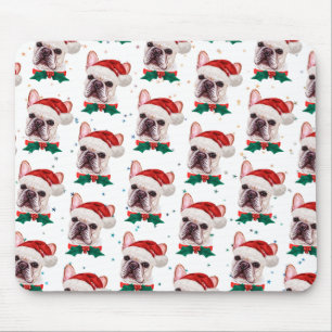 Fransk Bulldog Ras Jul Hund Mönster Musmatta