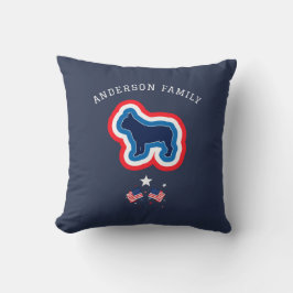 Fransk Bulldog Red White och Blue 4 juli Hund Kudde