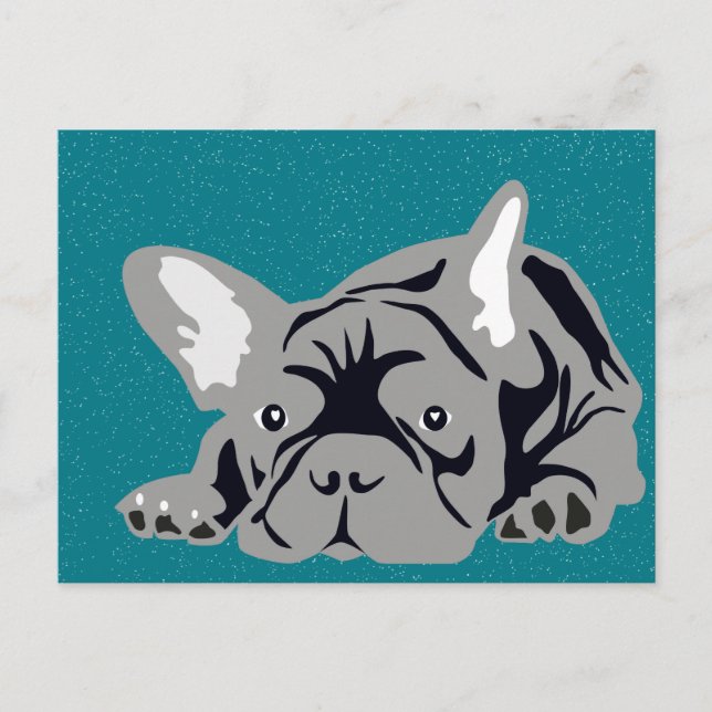 Fransk Bulldog renrasig Vykort (Framsida)
