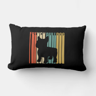 Fransk Bulldog Retro 1970 s Hund Silhouette French Lumbarkudde