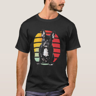 Fransk Bulldog Retro Solnedgång Hundälskare French T Shirt