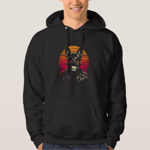 Fransk Bulldog Retro Sunset - Vintage Bulldog Bree Hoodie