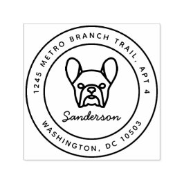 Fransk Bulldog Returadress Frimärke Self Inking Självfärgande Stämpel