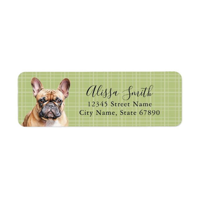 Fransk Bulldog-Returetiketter Returadress Etikett (Framsidan)