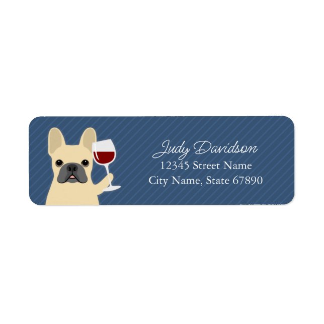 Fransk Bulldog-Returetiketter Returadress Etikett (Framsidan)