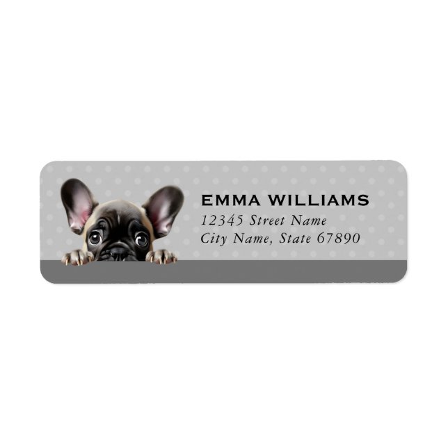 Fransk Bulldog-Returetiketter Returadress Etikett (Framsidan)