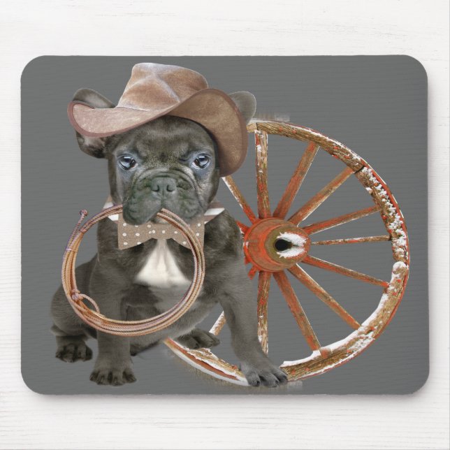 FRANSK BULLDOG RODEO CHAMP MOUSEPAD MUSMATTA (Framsidan)