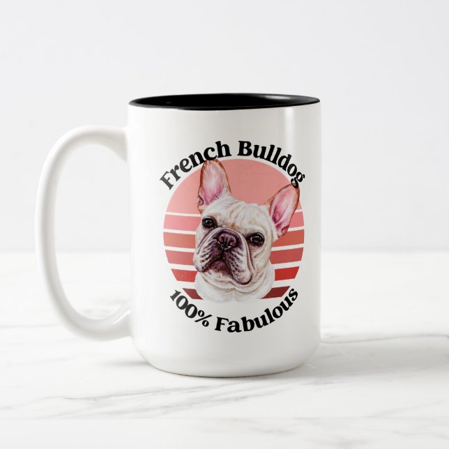 Fransk Bulldog rolig Citat Tvåtons Kaffemugg (Vänster)
