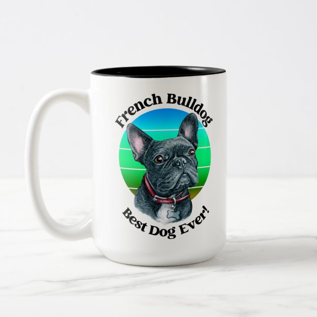 Fransk Bulldog rolig Citat Tvåtons Kaffemugg (Vänster)